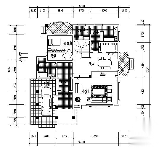 某二层小型别墅建筑设计方案图cad施工图下载【ID:149890146】