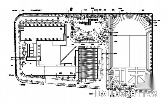 上海某小学绿化种植设计图cad施工图下载【ID:166301158】
