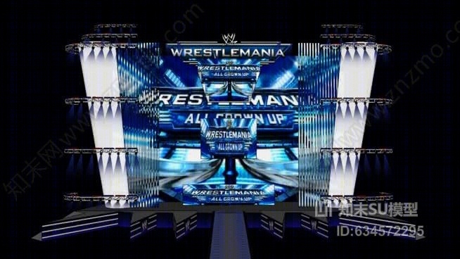 WWE摔跤手23舞台细节SU模型下载【ID:634572295】