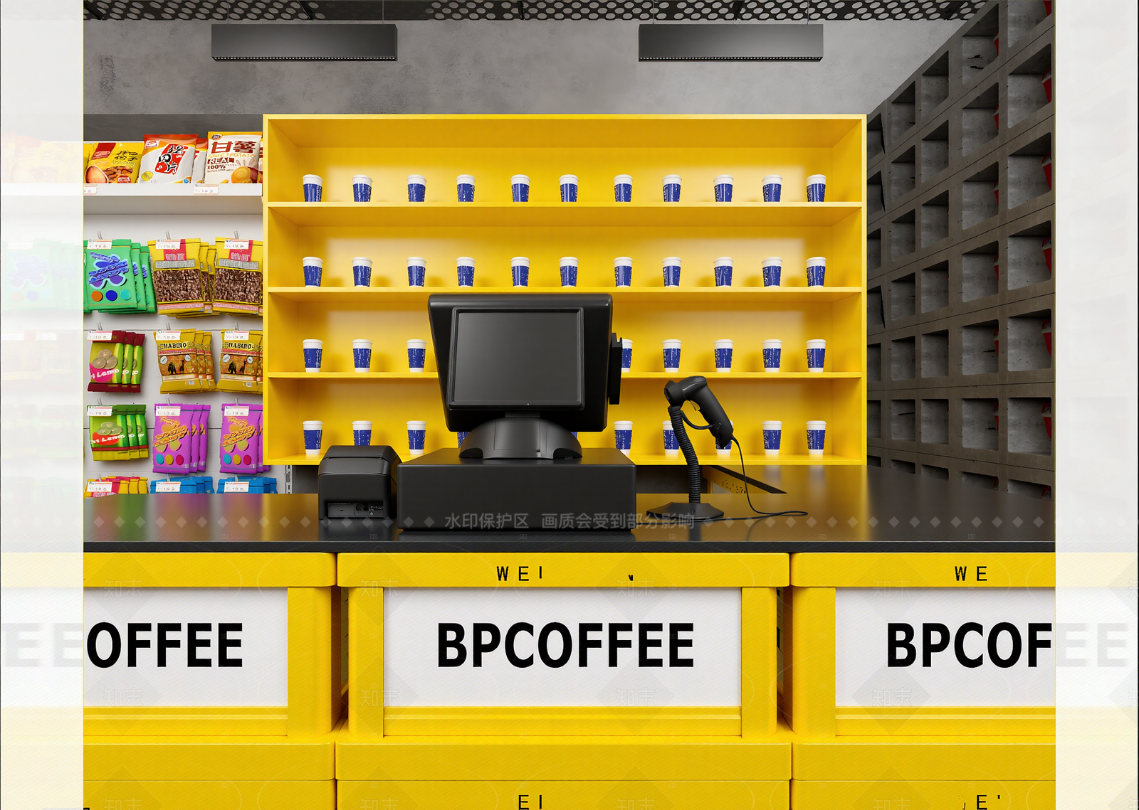 工业风咖啡厅3D模型下载【ID:1214600401】