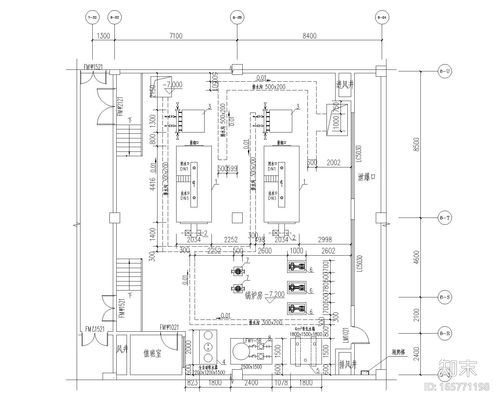 燃气常压热水锅炉房设计施工图施工图下载【ID:165771198】