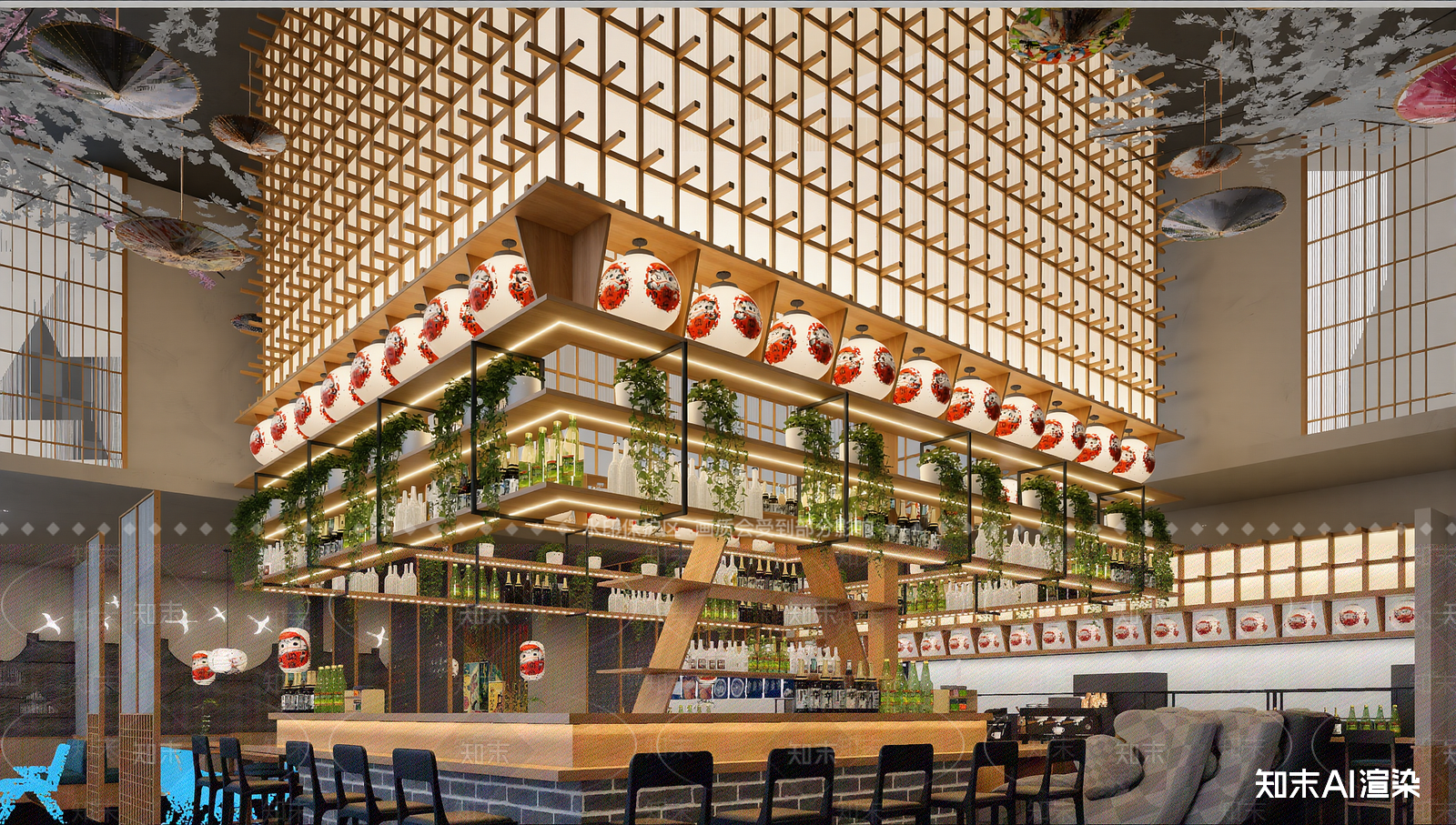 日式日料店3D模型下载【ID:1215119694】