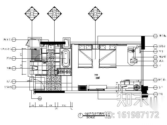 [广东]五星级酒店子母房施工图施工图下载【ID:161987172】