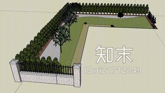 免費花園庭院í/3d模型【id:621712849】_知末3d模型網