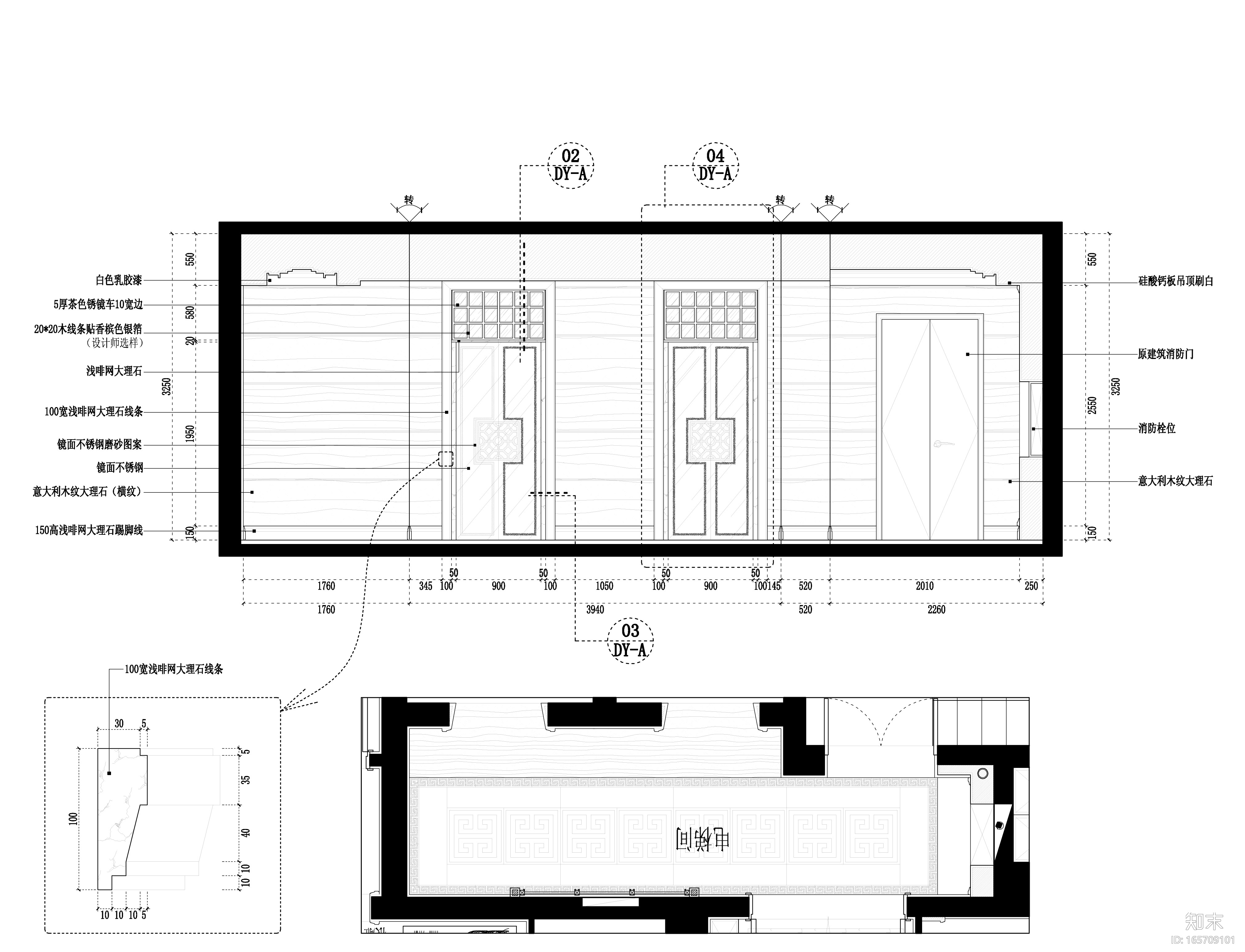 [福州]品川-福安水岸名居样板房室内装修CAD施工图+效果...施工图下载【ID:165709101】