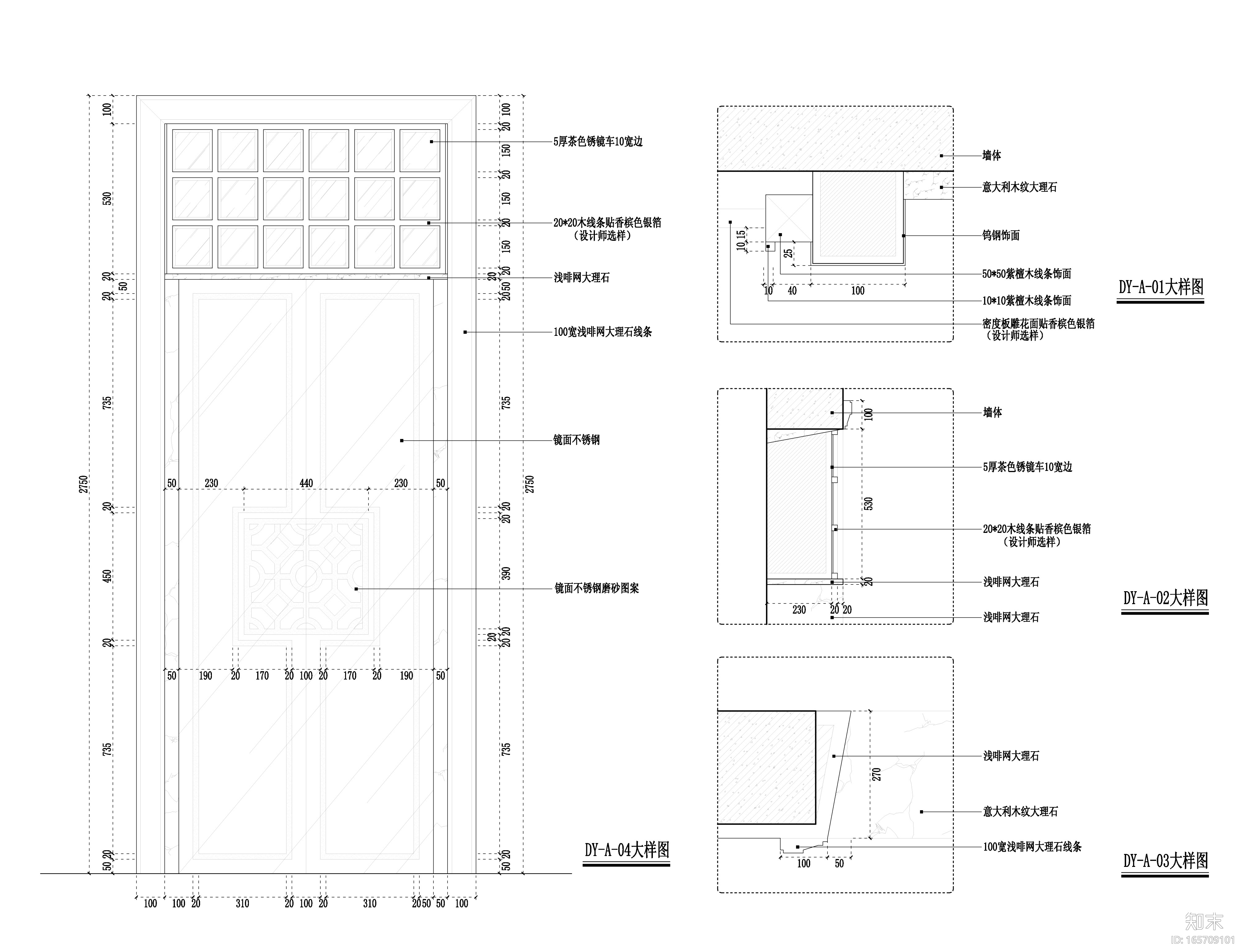 [福州]品川-福安水岸名居样板房室内装修CAD施工图+效果...施工图下载【ID:165709101】