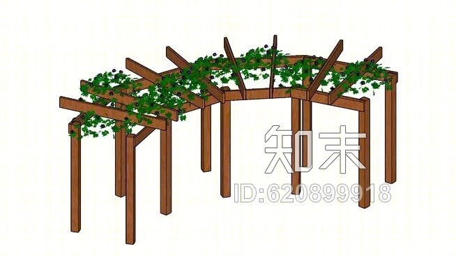 半圆形雪松植物乔木SU模型下载【ID:620899918】