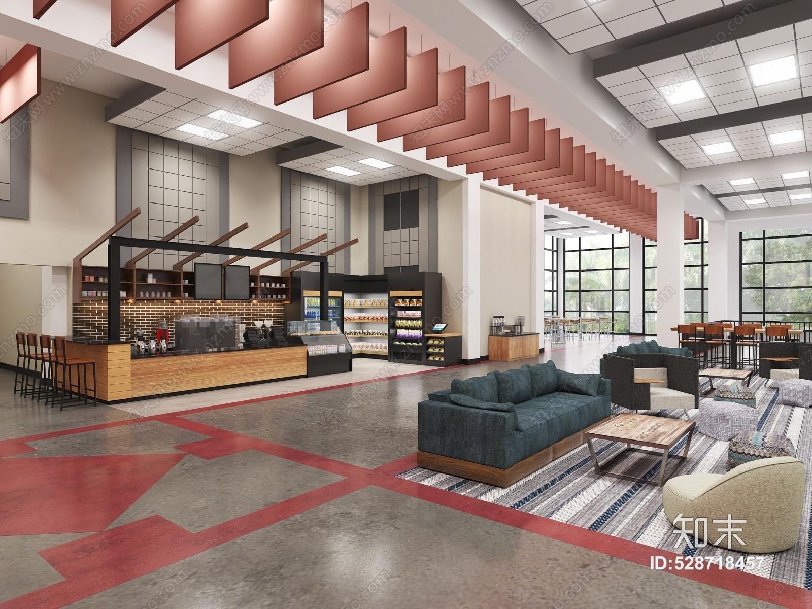现代餐厅机场餐厅3D模型下载【ID:528718457】
