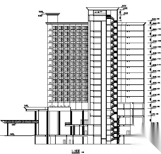 [海滨]某十七层酒店建筑设计方案扩初图cad施工图下载【ID:151534166】