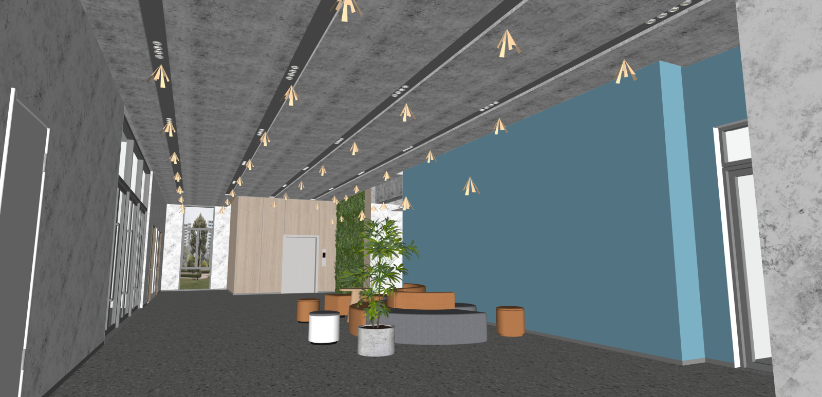 现代其他学校空间SU模型下载【ID:1216037903】