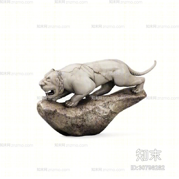 灰色石头雕塑3D模型下载【ID:30798282】