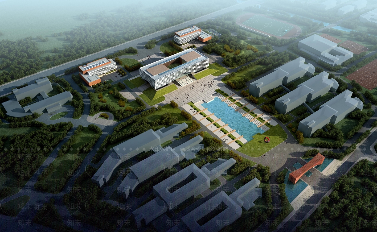 现代南京交通职业技术学院图书馆SU模型下载【ID:174057249】