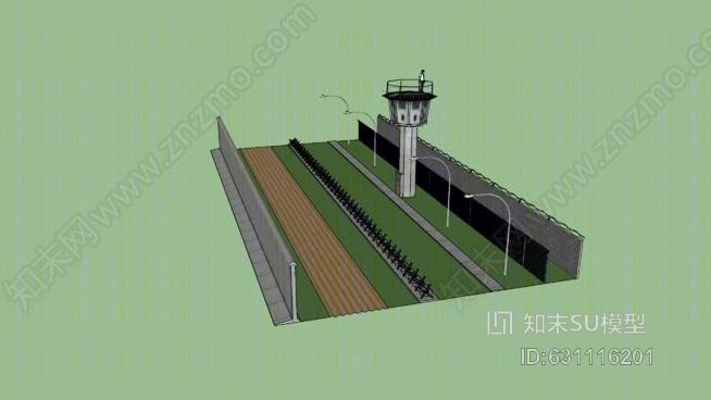 柏林墙尺度模型SU模型下载【ID:631116201】