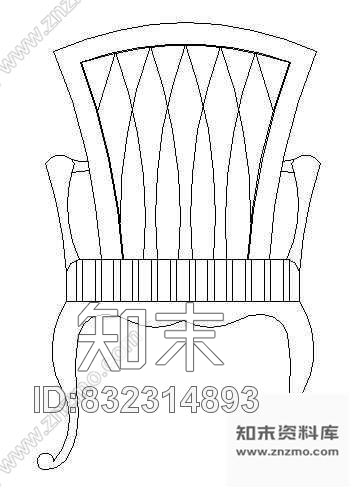 图块/节点古典座椅图块1cad施工图下载【ID:832314893】