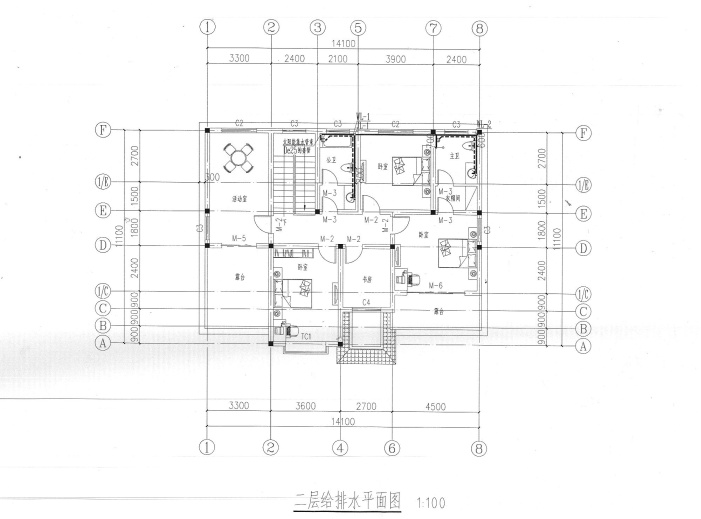 框架结构二层别墅全套施工图（CAD）cad施工图下载【ID:149888182】