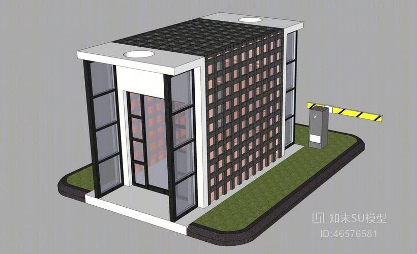 现代岗亭SU模型下载【ID:46576581】