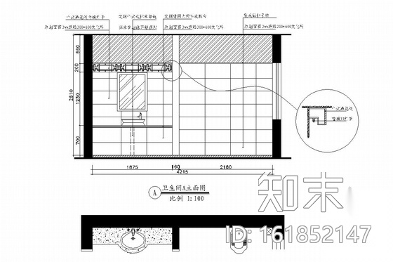 典雅中式三居室室内装修施工图（含效果图）施工图下载【ID:161852147】