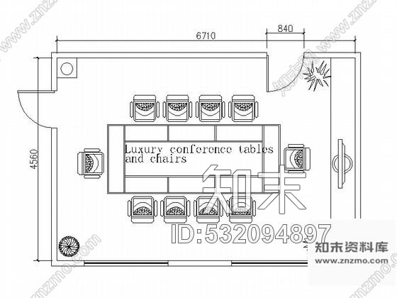 施工图30平方会议室装修图cad施工图下载【ID:532094897】