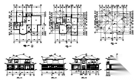 某二层别墅（A7型）建筑方案图cad施工图下载【ID:149919138】