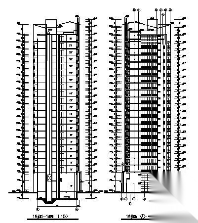 某二十一层住宅楼建筑方案图cad施工图下载【ID:149850105】