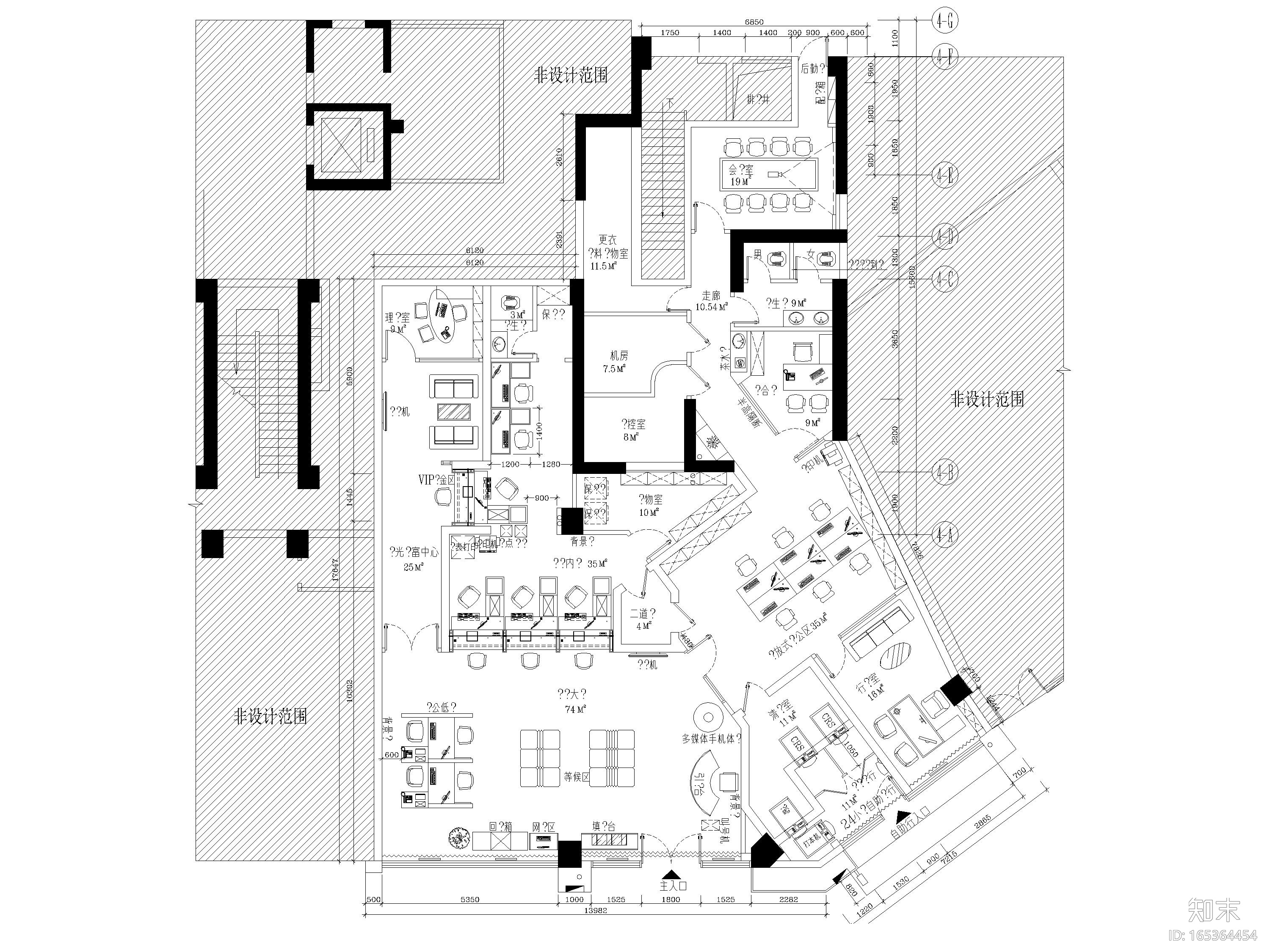 [东莞]光大银行317㎡东城支行​工程施工图cad施工图下载【ID:165364454】