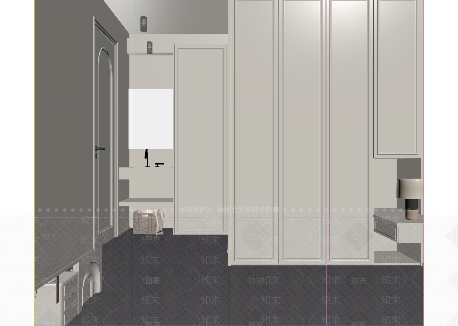 奶油衣帽间3D模型下载【ID:1214797959】