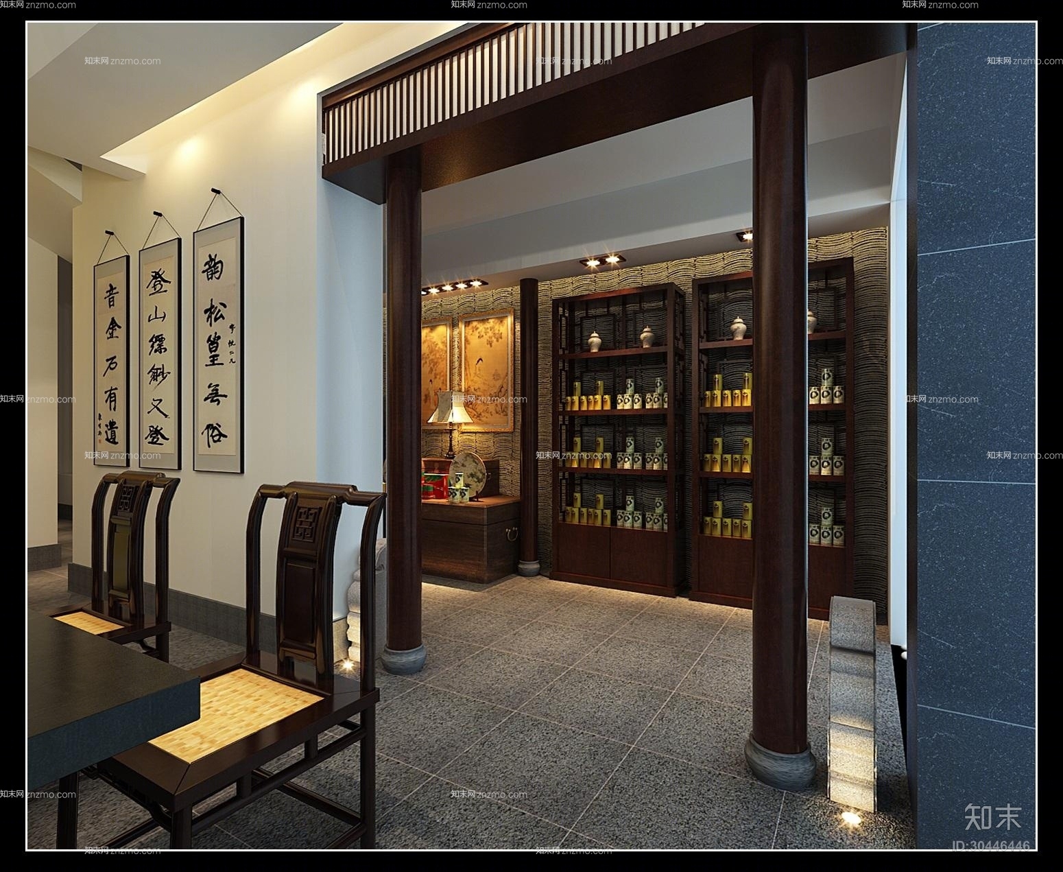 传统中式中餐厅3D模型下载【ID:30446446】