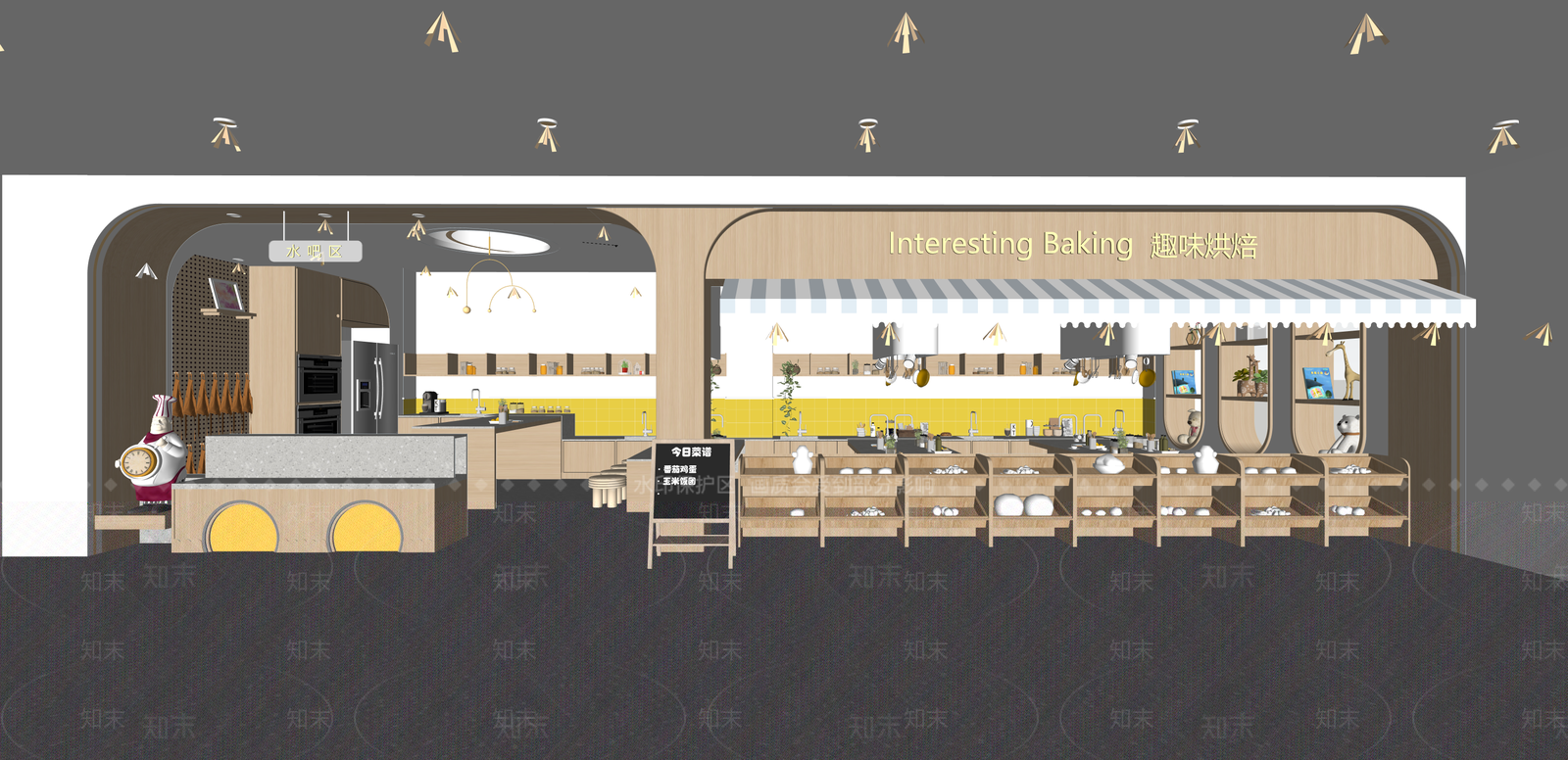 现代甜品面包店SU模型下载【ID:1215201342】