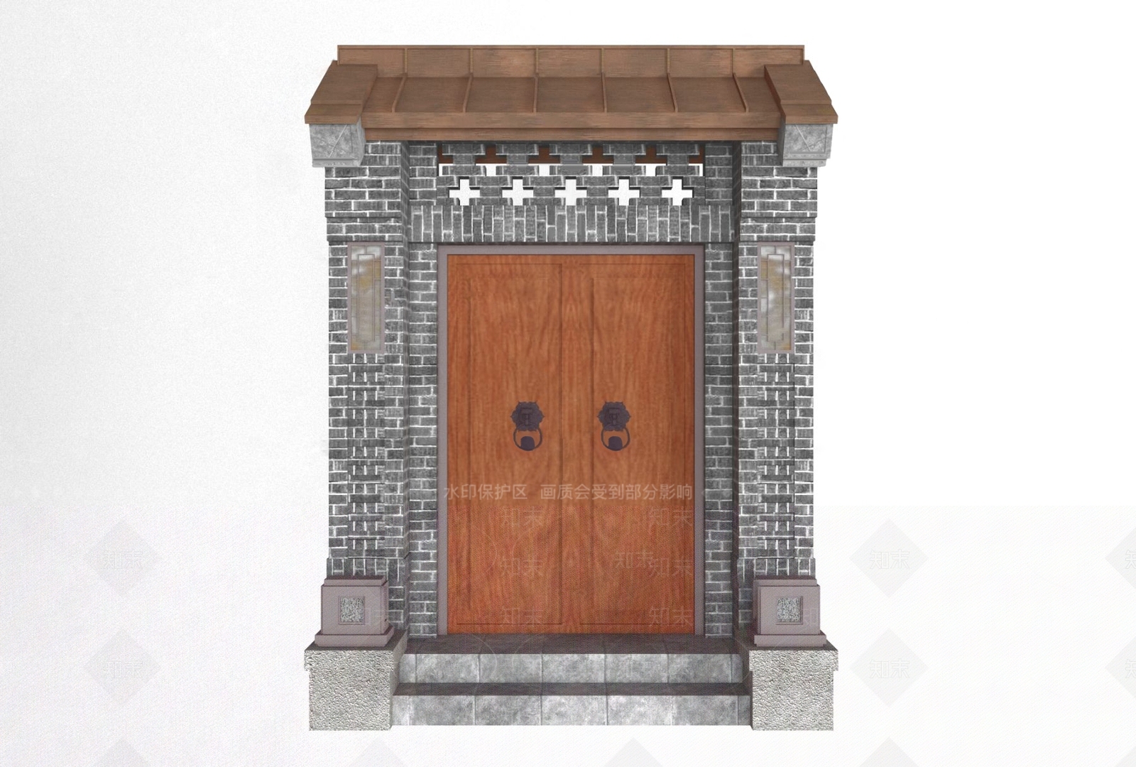 新中式庭院门3D模型下载【ID:1108665604】