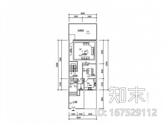 某三层坡地联排别墅户型图（含半地下室）施工图下载【ID:167529112】