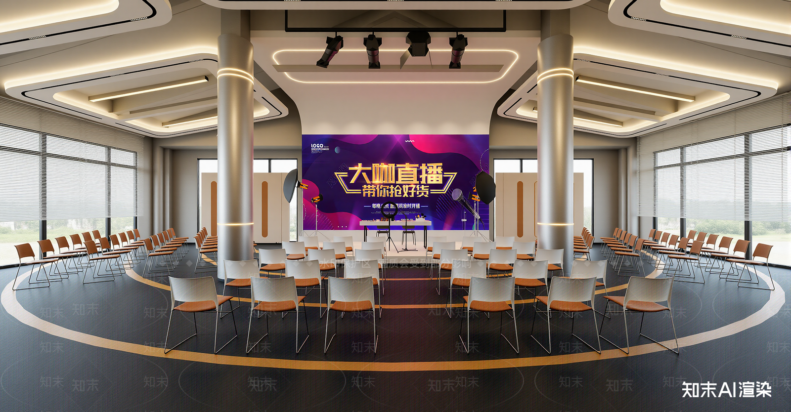 现代直播间SU模型下载【ID:1216030646】