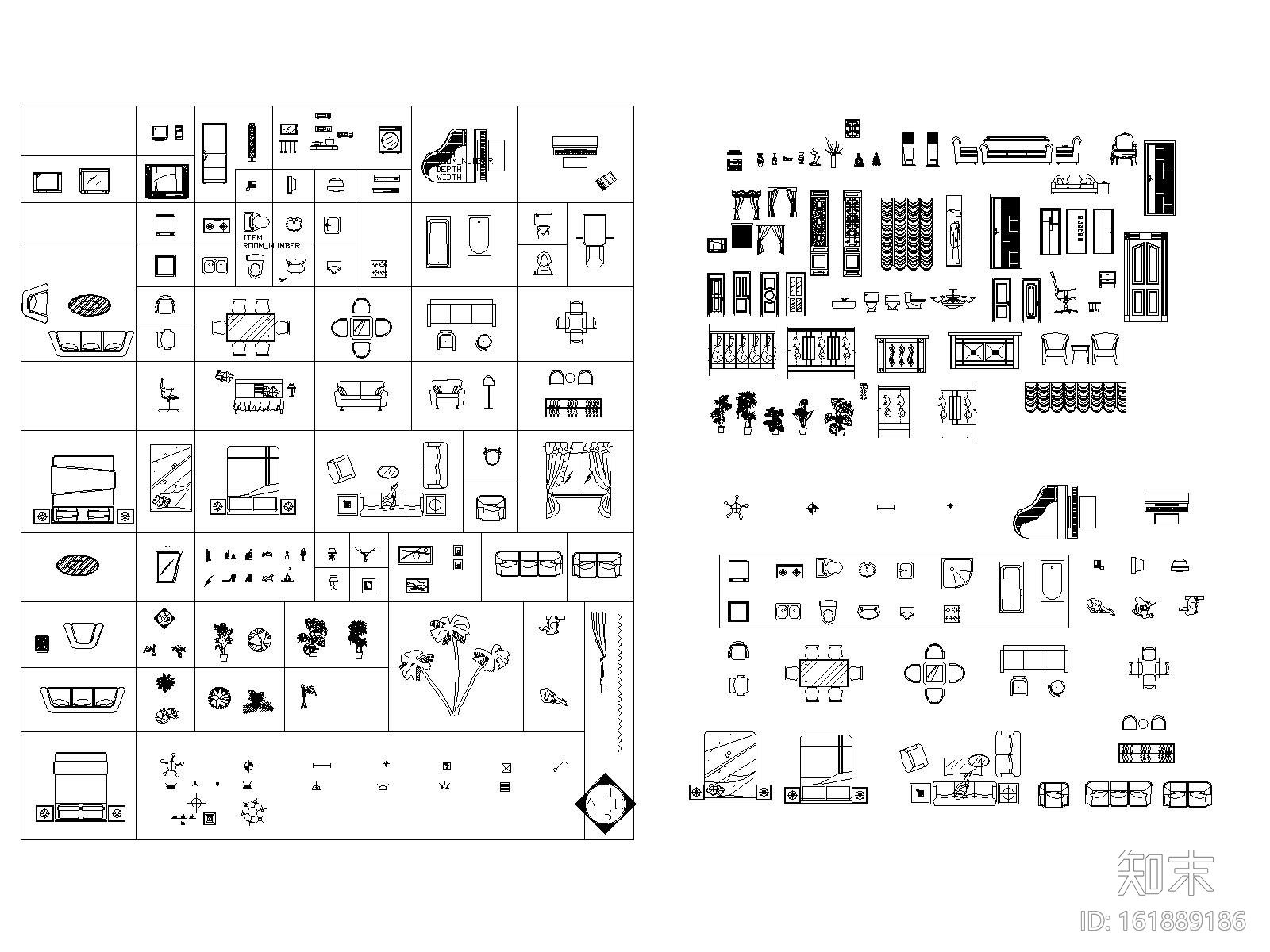 室内装修CAD图块（含园林图块）施工图下载【ID:161889186】