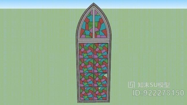 彩色玻璃哥特式窗SU模型下载【ID:922278150】