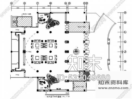 施工图河南知名大酒店大堂室内装修图施工图下载【ID:532049680】