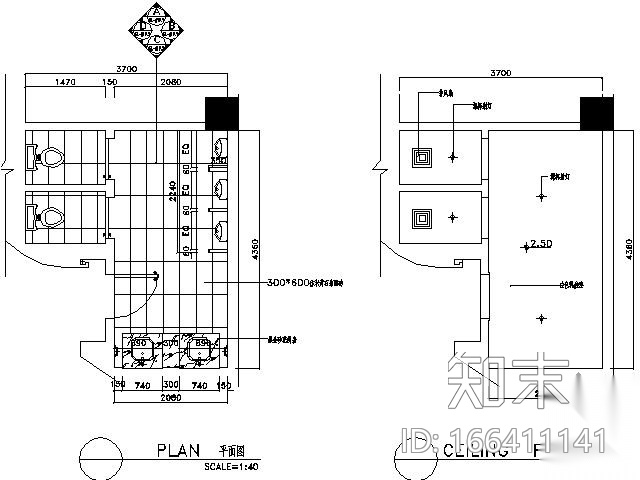 桑拿会所卫生间施工图cad施工图下载【ID:166411141】