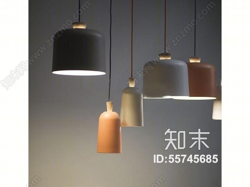 现代北欧吊灯组合3D模型下载【ID:55745685】