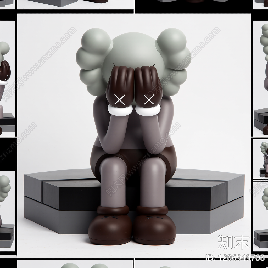 坐姿雕塑装饰品3D模型下载【ID:1206949708】