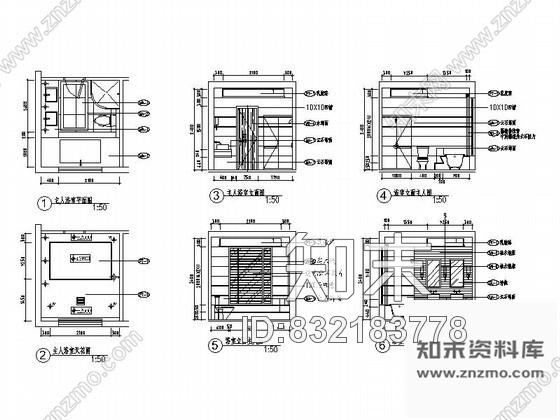 图块/节点主人房浴室立面图cad施工图下载【ID:832183778】