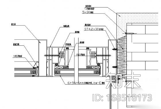 铝合金窗横剖节点图施工图下载【ID:168518173】