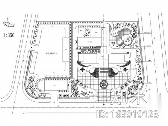 [浙江]街道办公楼环境绿化设计施工图（附设计说明、概算...cad施工图下载【ID:165919123】