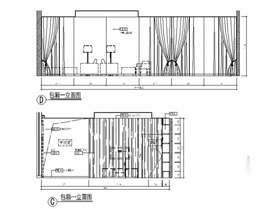 [广西]某中式时尚餐厅室内装修施工图（含实景）施工图下载【ID:160707159】