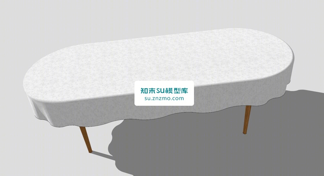 现代桌子桌布SU模型下载【ID:148509104】
