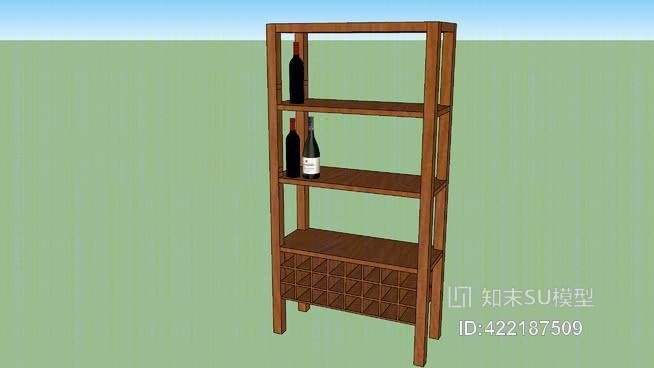 葡萄酒陈列柜SU模型下载【ID:422187509】