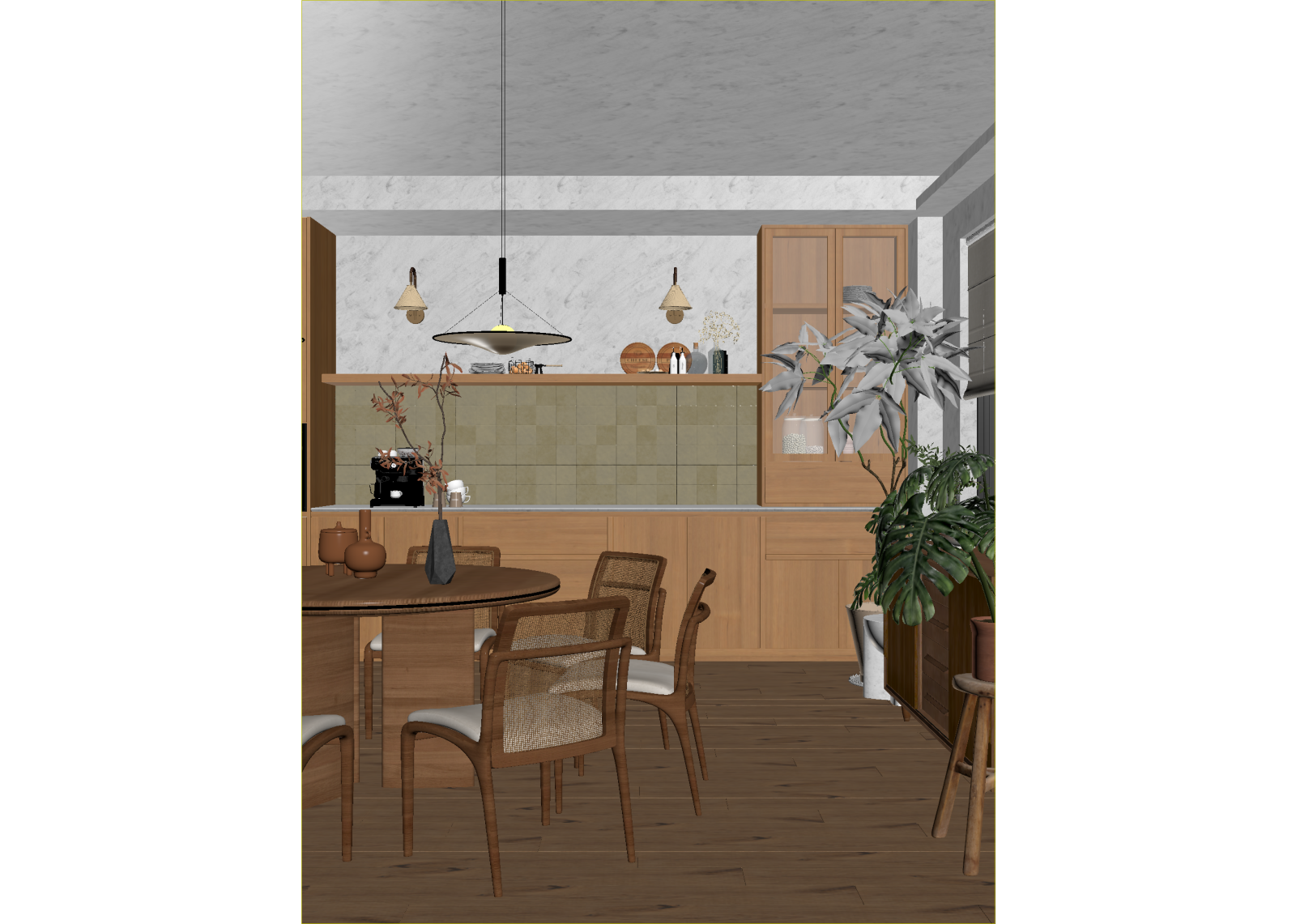现代家居餐厅3D模型下载【ID:1215170302】