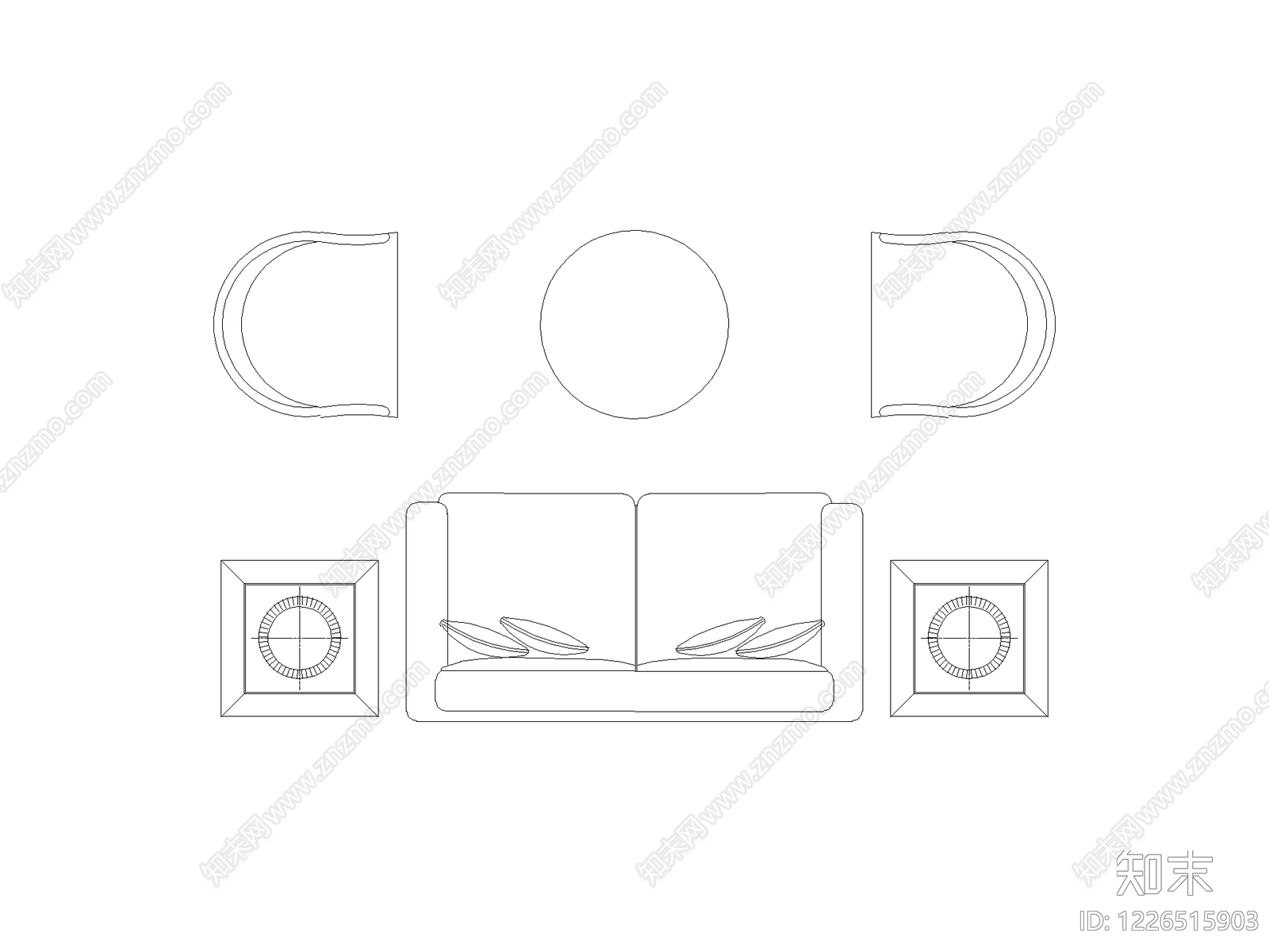 沙发cad施工图下载【ID:1226515903】