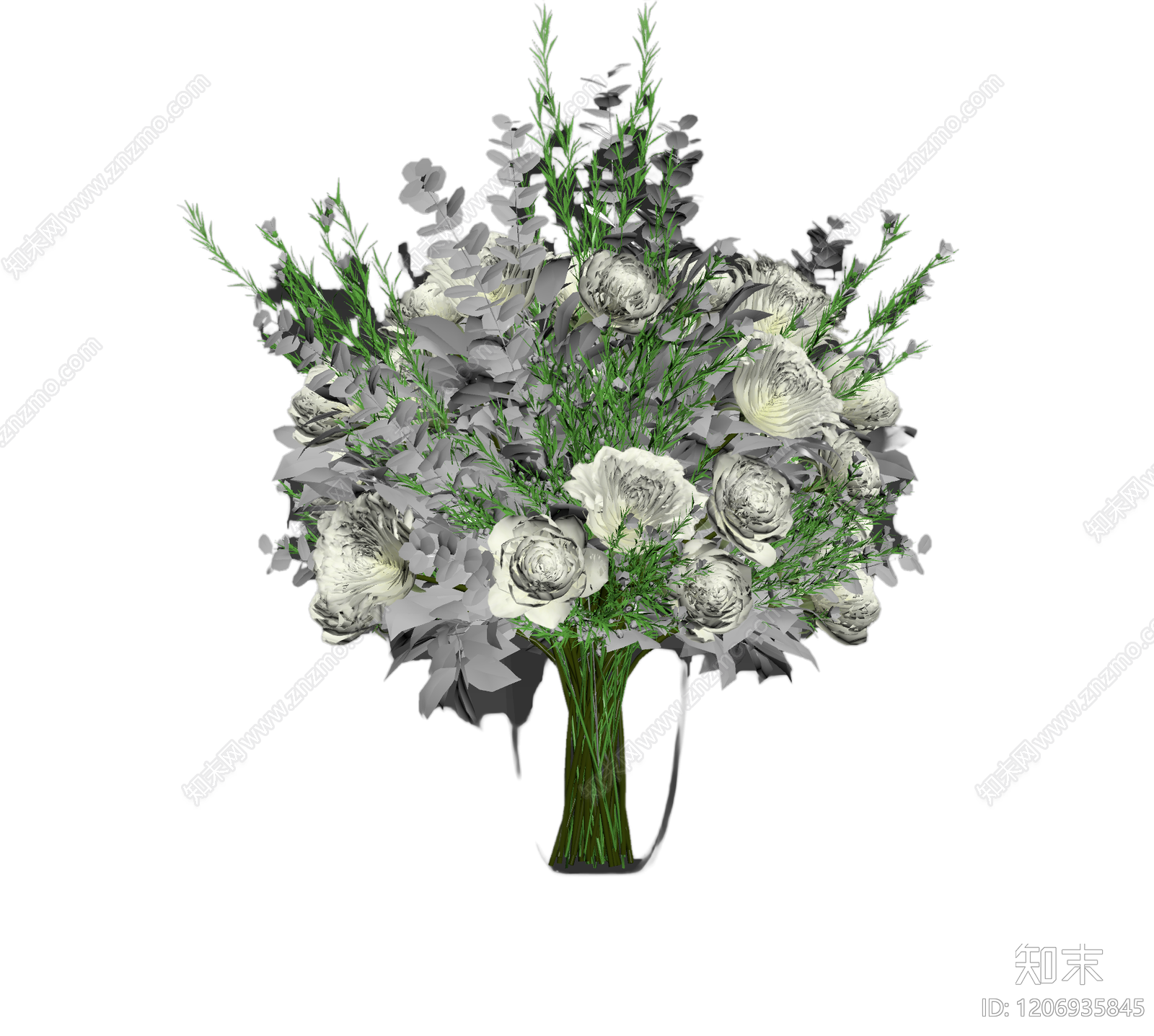 花束插花装饰3D模型下载【ID:1206935845】