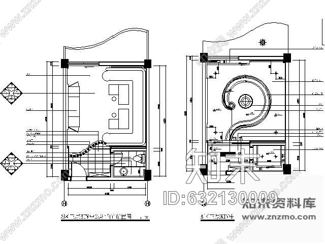 施工图KTV两套中包房装修图cad施工图下载【ID:632130009】