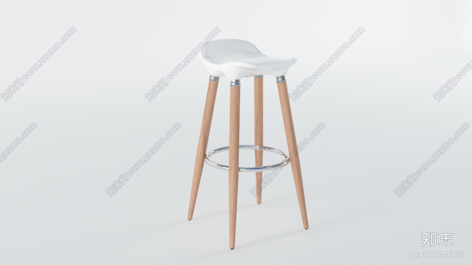 白色木制酒吧高脚凳CG模型下载【ID:174744194】
