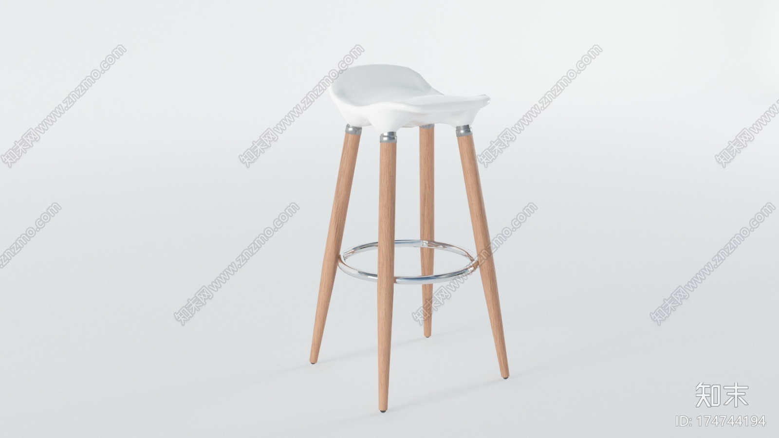 白色木制酒吧高脚凳CG模型下载【ID:174744194】