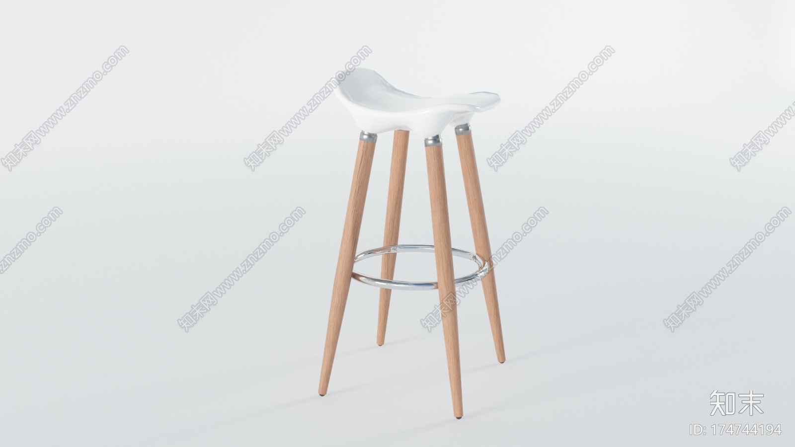 白色木制酒吧高脚凳CG模型下载【ID:174744194】